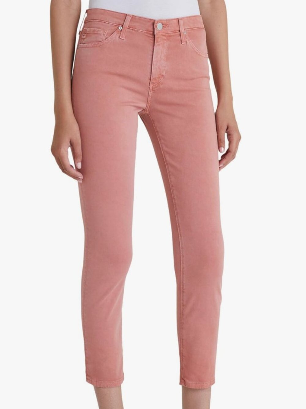 *AG Jeans* Prima Sateen Mid-Rise Cigaratte Crop, size 25  "Sulfur Pink Aster".